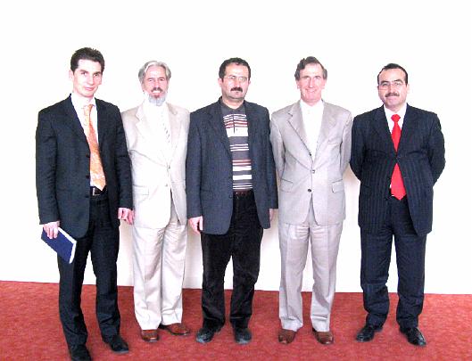 43 Turkish School Tirana.jpg - April 2009Raja Felix and Dr Deans with education officials at the Turkish School in Tirana, Albania. Officials responded enthusiastically to the presentation on Consciousness-Based Education by signing a Memorandum of Agreement to collaborate with Maharishi University of Management, USA.